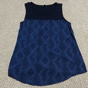 Navy Blue Snake Print Tank